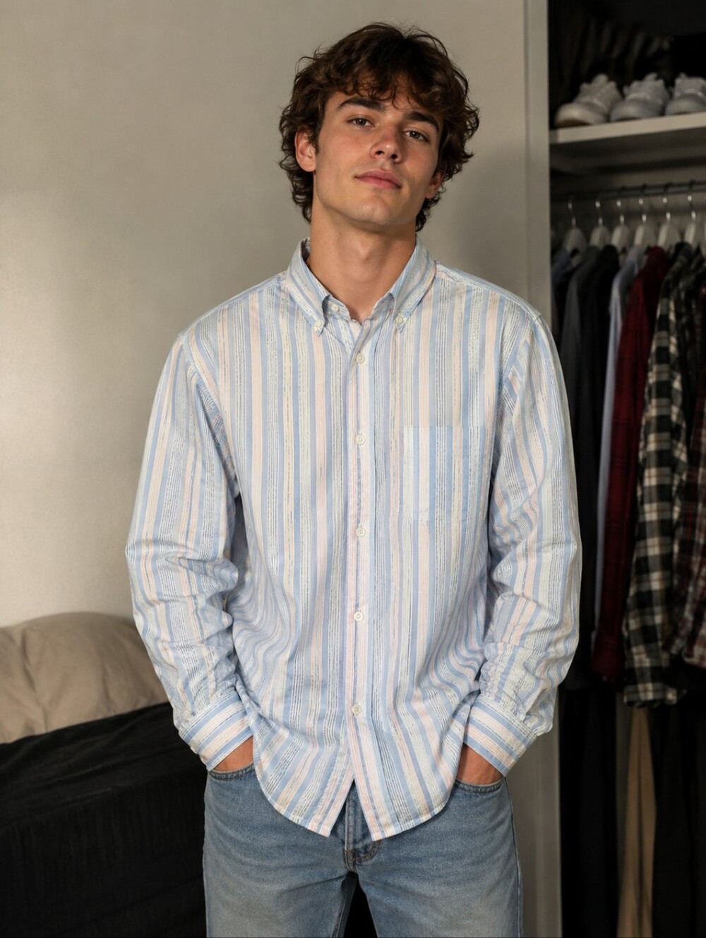Tommy‎ Bahama men's striped button-up casual shirt Size Medium